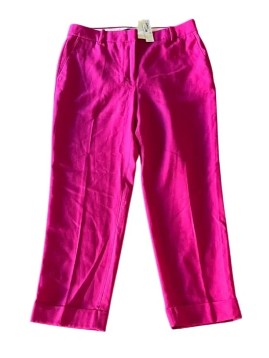 J.Crew NWT Rhodes Italian Wool Pink Trousers- Size 10 - Picture 3 of 14